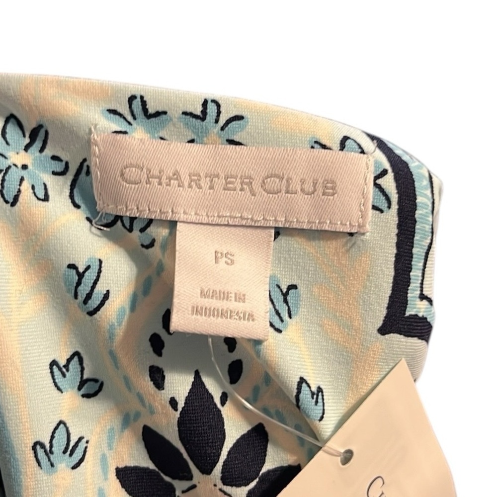 Charter Club Bodycon Elegant Blue and White Patterned Dress - Picture 7 of 10
